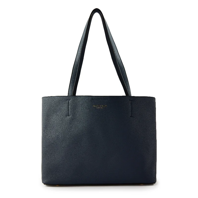 Accessorize London Women's Faux Leather Navy Leo Tote Bag