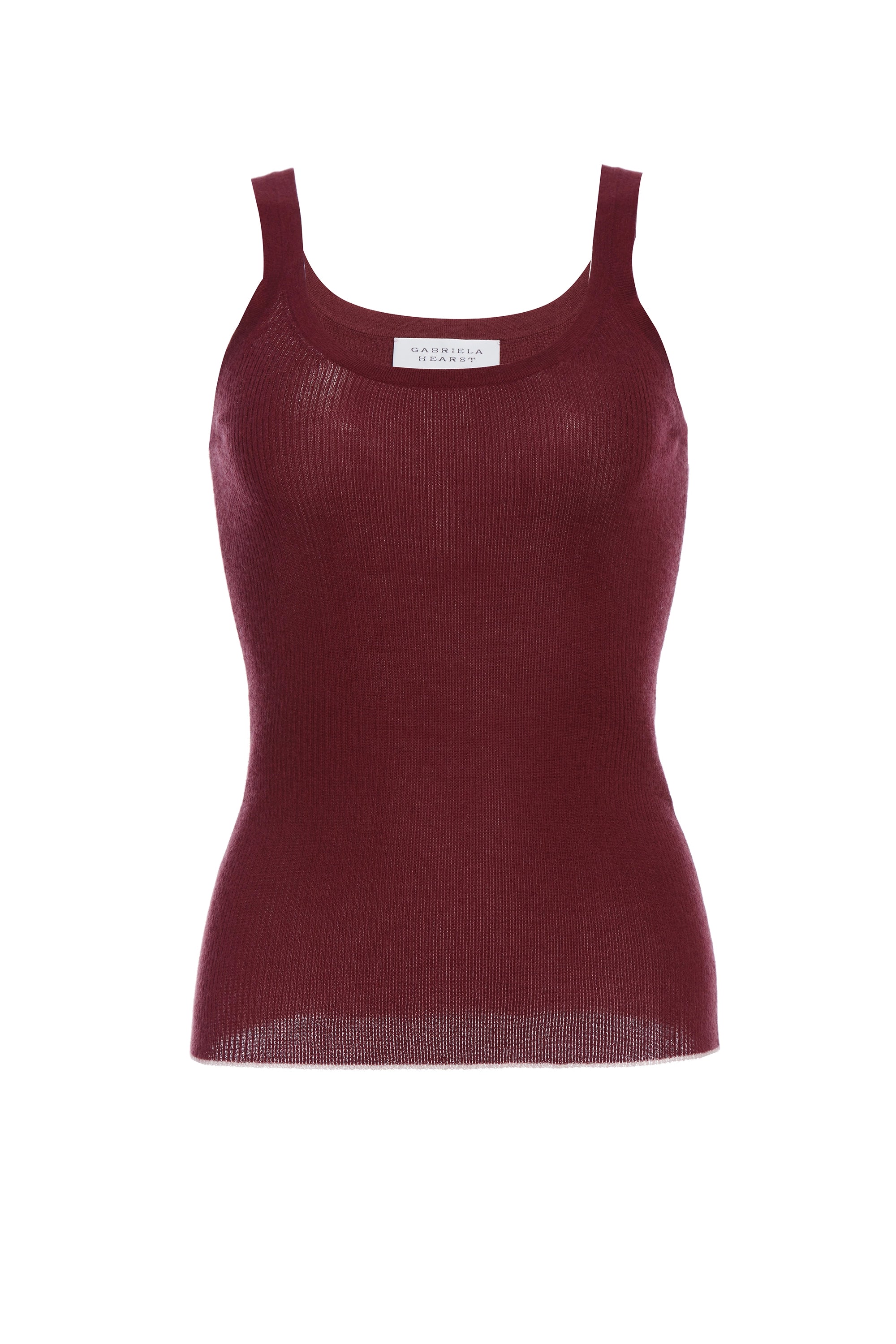 Arya Knit Tank Top in Bordeaux Cashmere Silk