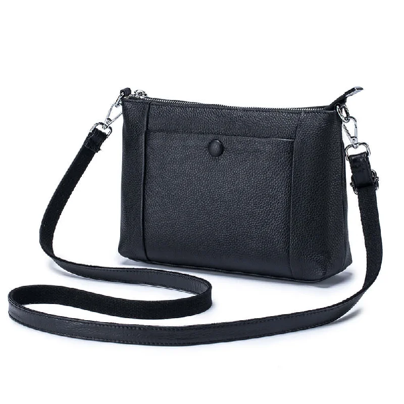 Black Leather Crossbody Bag for Women – Stylish and Functional