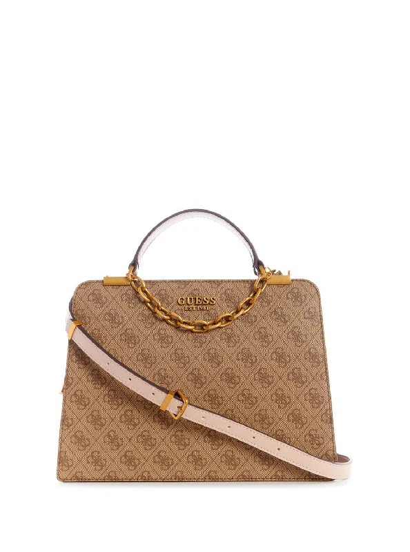 Brown Kristle Logo Girlfriend Satchel Bag