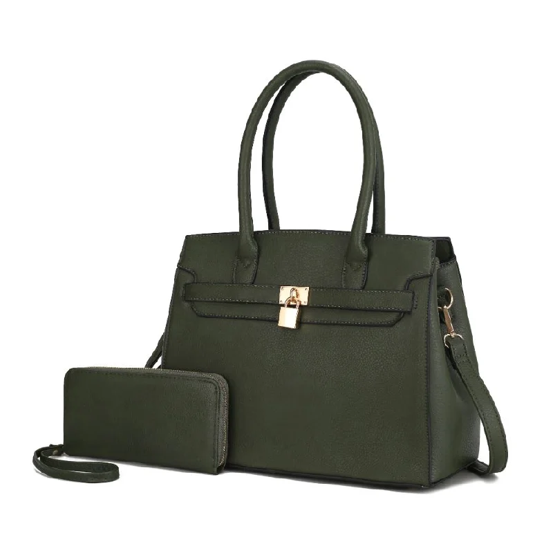 Bruna Satchel Bag with a Matching Wallet -2 pieces set