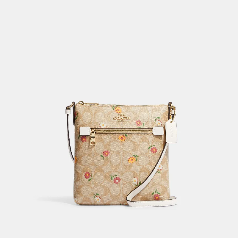 Coach Outlet Mini Rowan File Bag In Signature Canvas With Nostalgic Ditsy Print