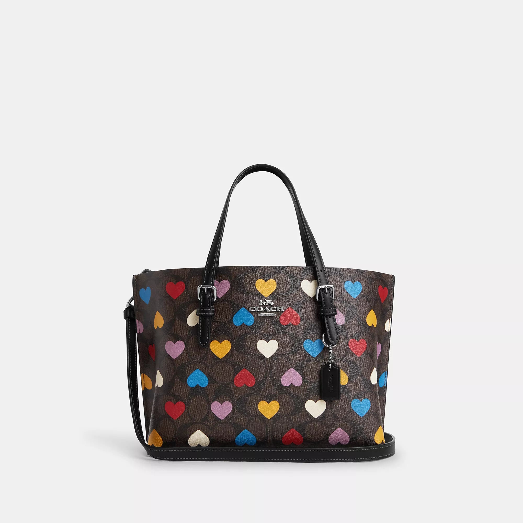 Coach Outlet Mollie Tote 25 In Signature Canvas With Heart Print