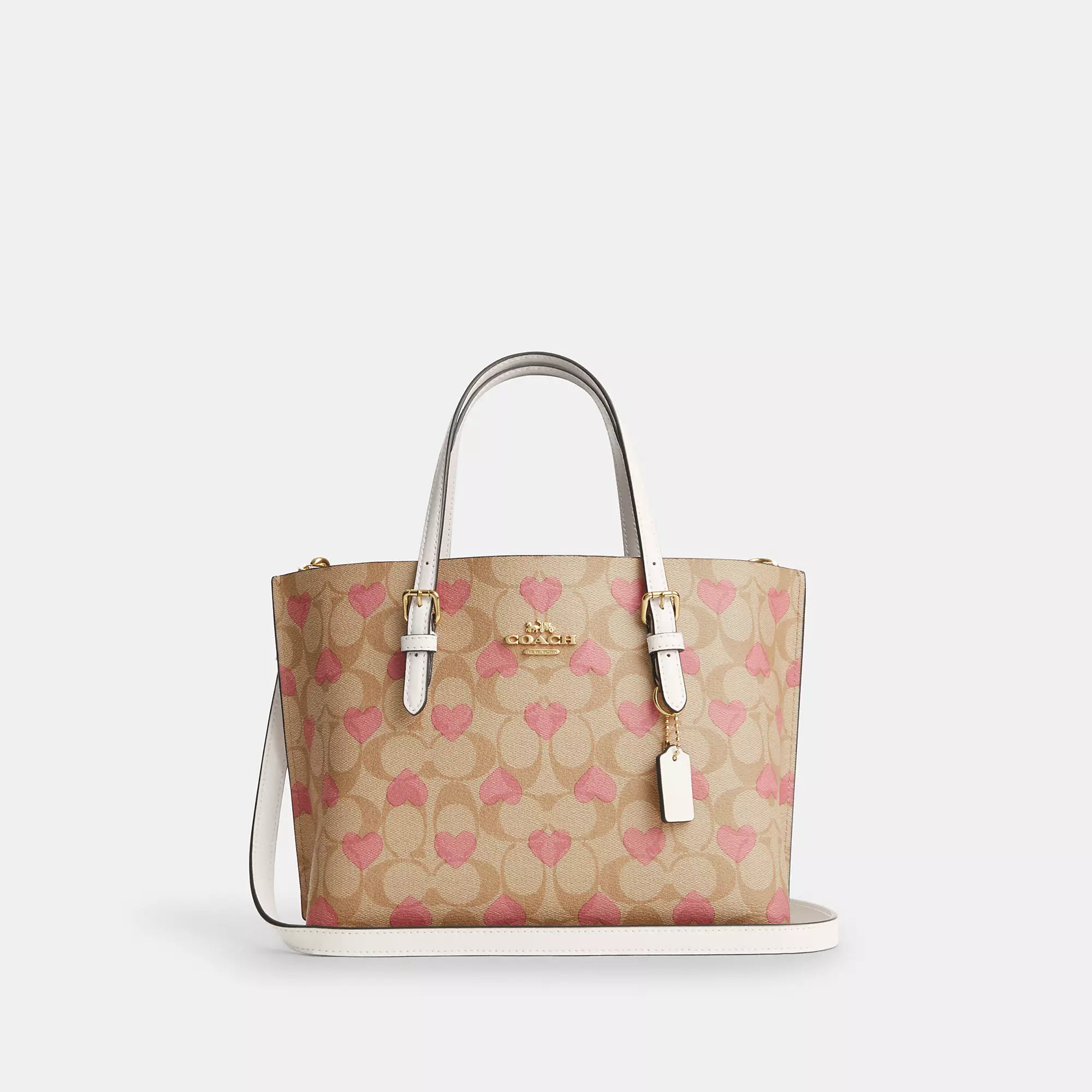 Coach Outlet Mollie Tote 25 In Signature Canvas With Heart Print