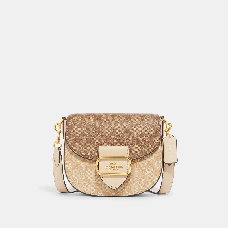 Coach Outlet Morgan Saddle Bag In Blocked Signature Canvas