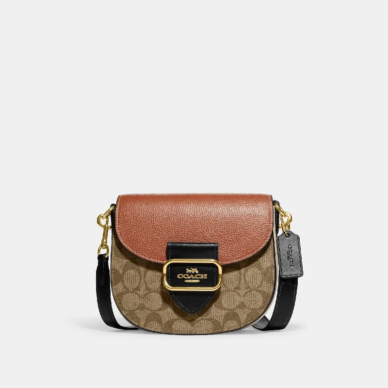 Coach Outlet Morgan Saddle Bag In Colorblock Signature Canvas