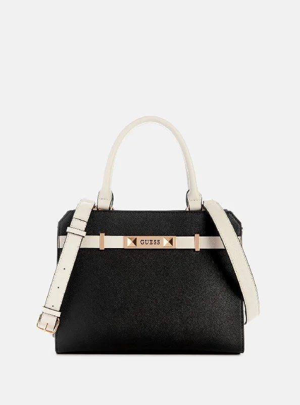 Cream Black Dory Satchel Bag