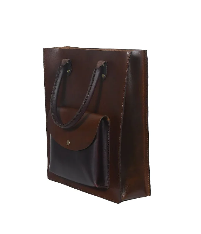 Elegance in Brown: Discover Our Exquisite Brown Leather Shopper Bag. Art: BG-1406