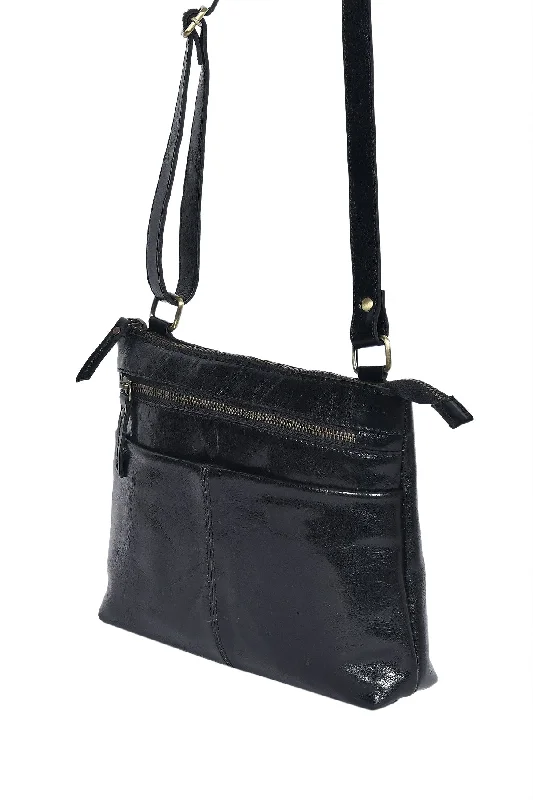 Elevate Your Style with our Black Leather Sling Bag, Art: BG-1428