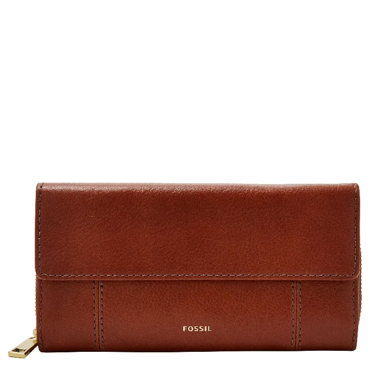 Fossil Women's Jori Leather RFID Flap Clutch