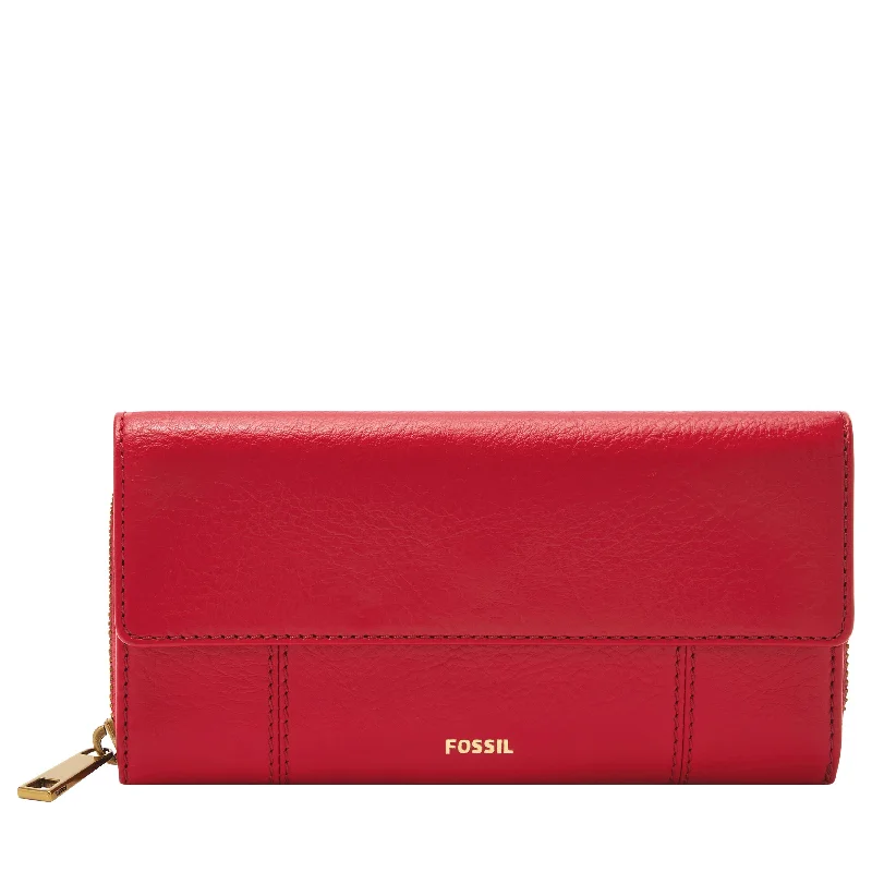 Fossil Women's Jori LiteHide Leather Flap Clutch