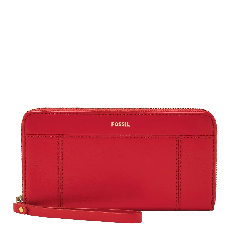 Fossil Women's Jori LiteHide Leather Zip Clutch