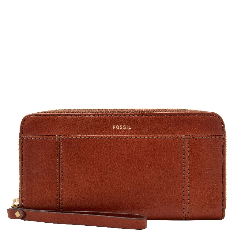 Fossil Women's Jori RFID Leather Zip Clutch