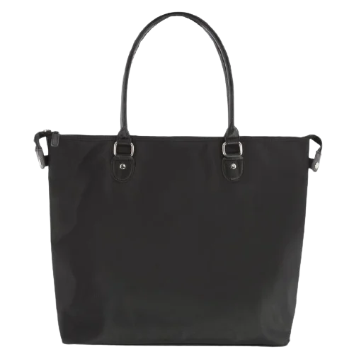 GABEE LEATHER BETH OVERNIGHT TOTE BLACK