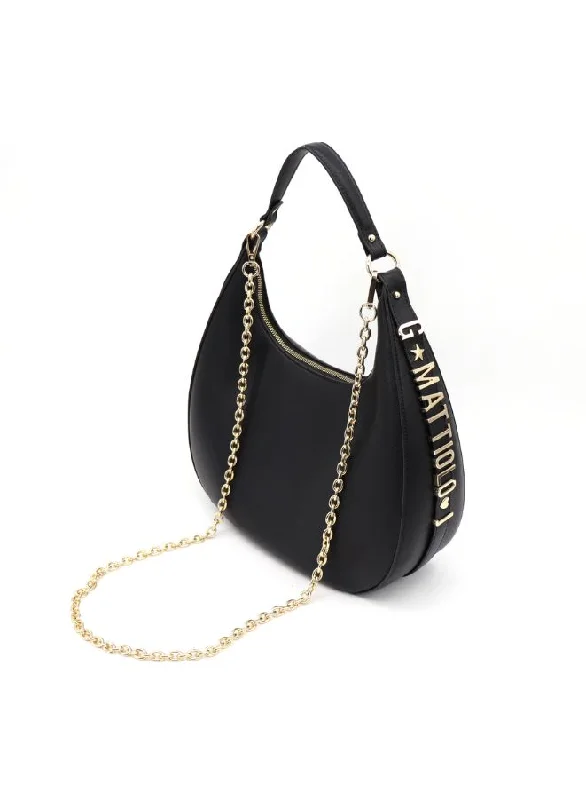 Gai Mattiolo Classic Black Leather Shoulder Bag