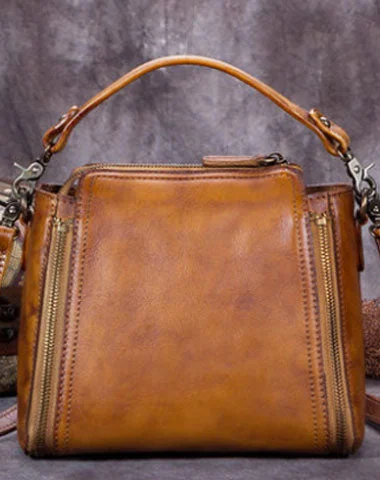 Genuine Leather Handbag Vintage Crossbody Bag Shoulder Bag Purse For Women