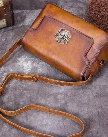 Genuine Leather Handbag Vintage Satchel Bag Shoulder Bag Crossbody Bag Purse For Women