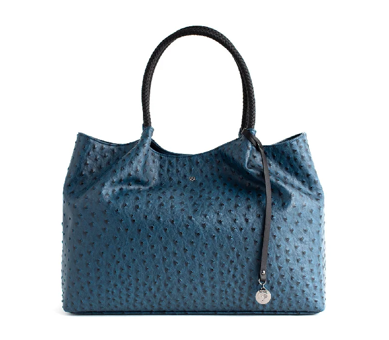 Gunas New York Naomi Navy Vegan Leather Tote Bag