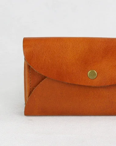 Handmade vintage minimalist leather phone clutch long wallet for women/men