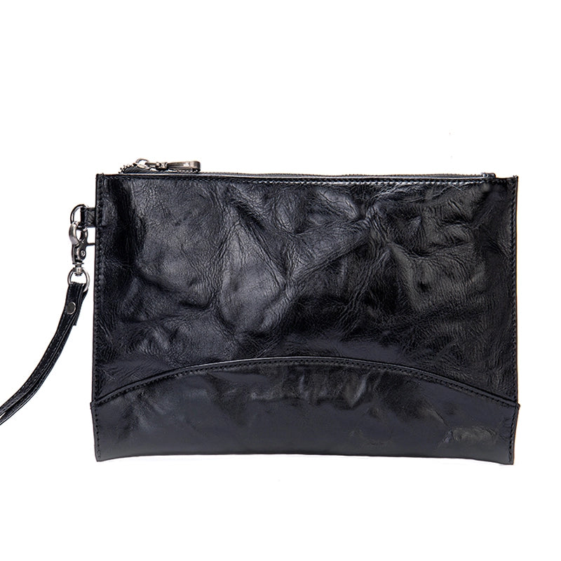 Rough Texture Leather Clutch