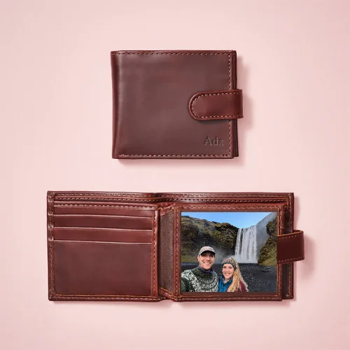 Personalised Leather Tri Fold Wallet with RFID