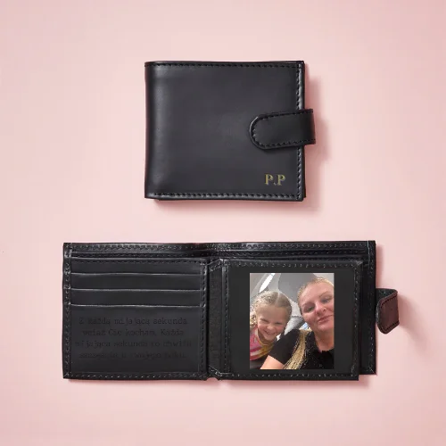 Personalised Leather Tri Fold Wallet with RFID