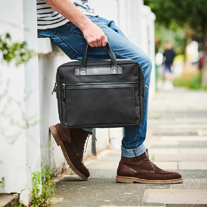 Leather Trim Laptop Bag