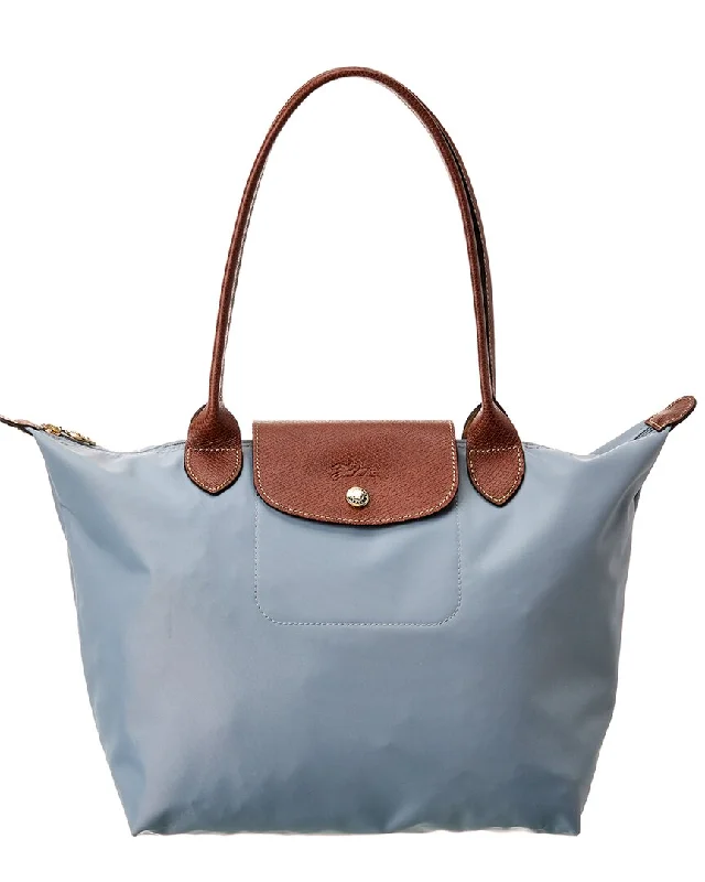 Longchamp Le Pliage Original Medium & Leather Long Handle Tote