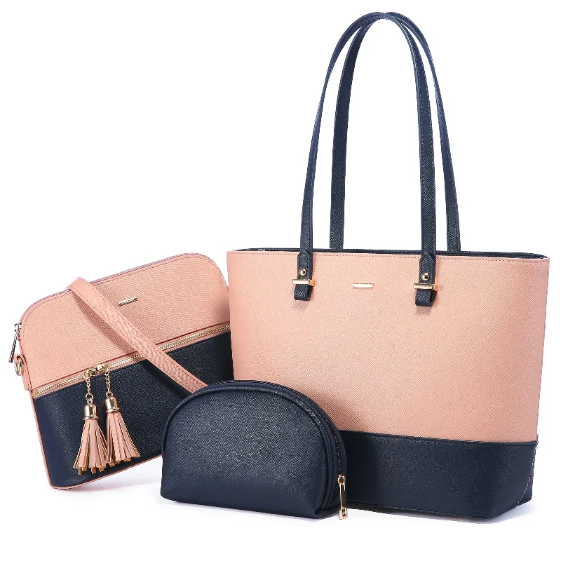 LOVEVOOK 2022 Luxury Designer Leather Women's Purse and Handbags 3 in 1 Hand Bags Set Ladies Shoulder Tote Bag Women Handbags