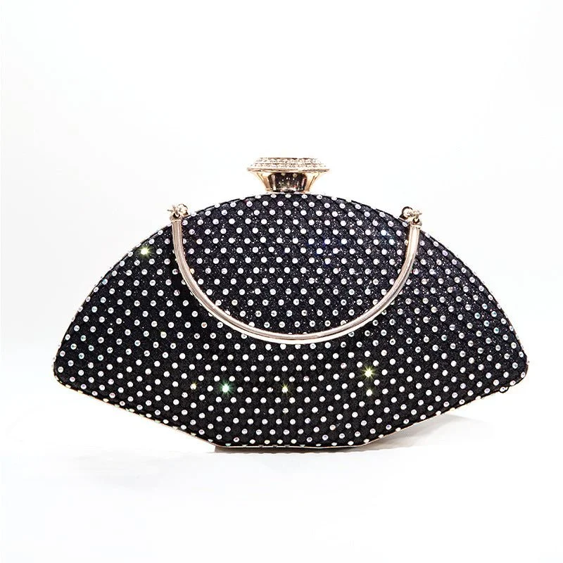 Luxy Moon Shell Shape Rhinestone Evening Bag