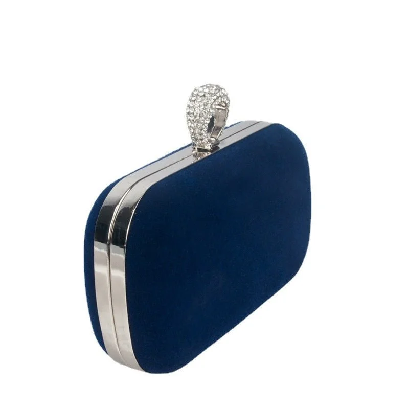 Luxy Moon Velvet Diamond Ring Snap Clutch Purse