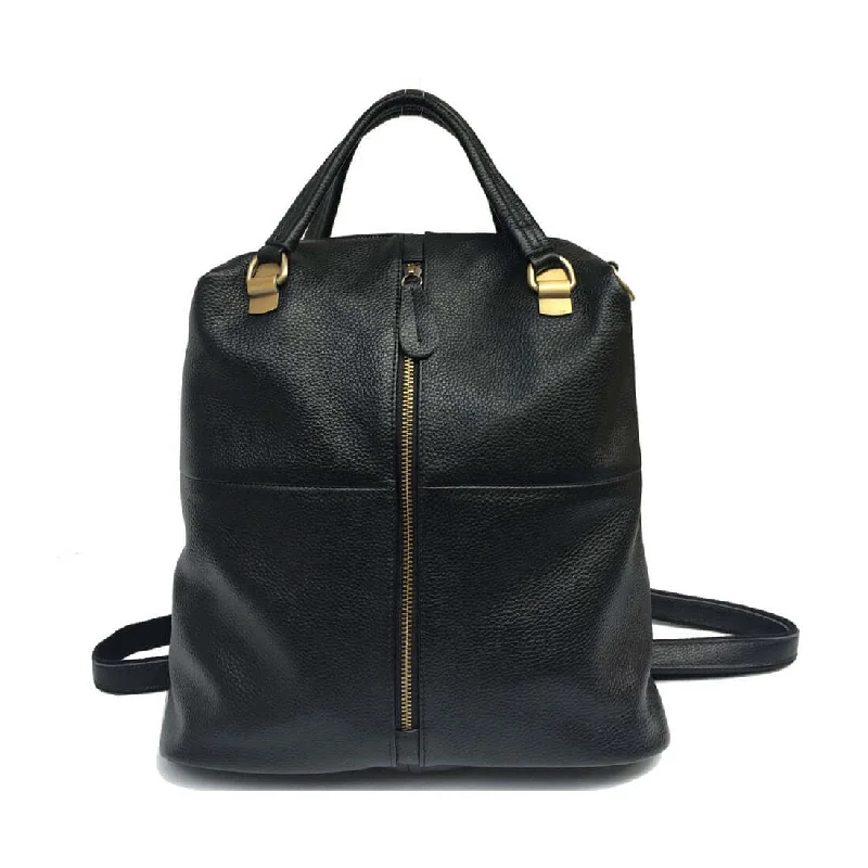 Multi-Style Leather Backpack - Handbag, Shoulder & Crossbody