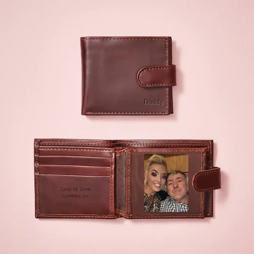 Personalised Leather Anniversary Tri Fold Wallet