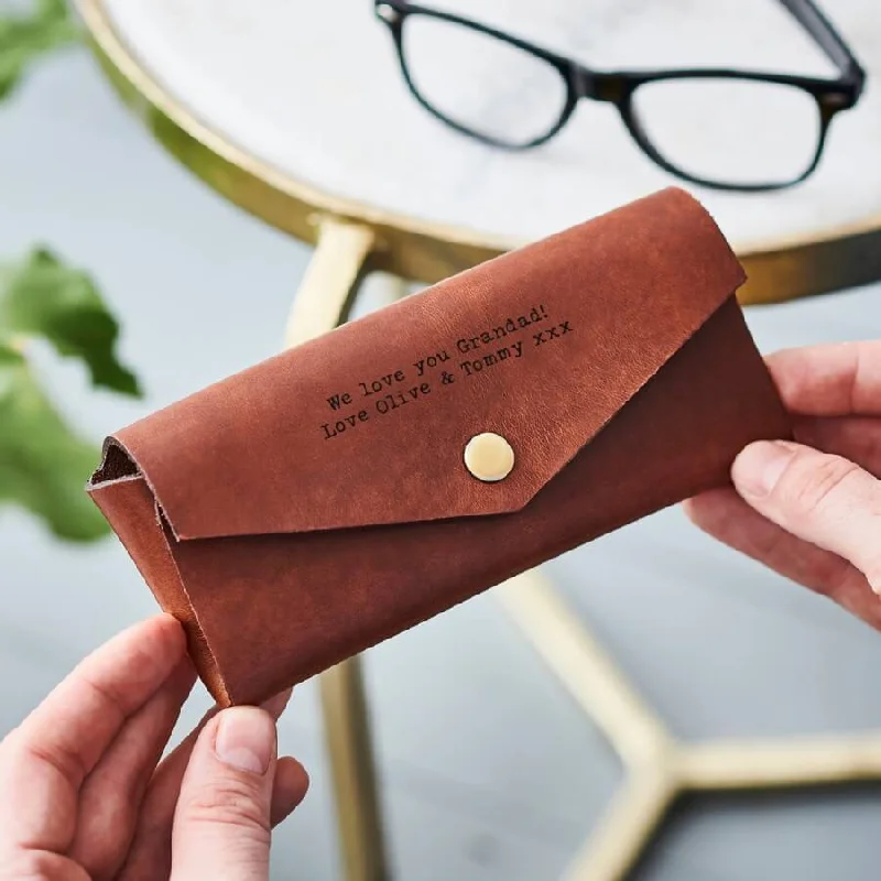 Secret Message Leather Glasses Case