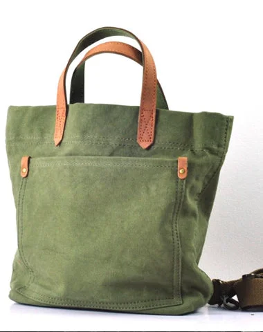 Simple Leather Canvas Womens Mens Small Tote Shoulder Bag Messenger Bag Canvas Handbag For Men Women