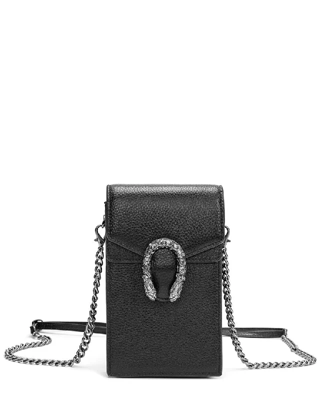 Tiffany & Fred Full-Grain Leather Crossbody Phone Bag