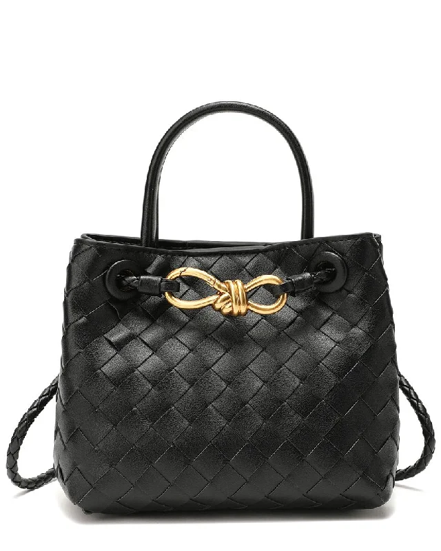 Tiffany & Fred Woven Leather Top Handle Crossbody