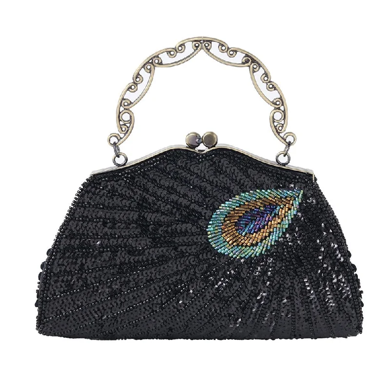 Wholesale Ladies Embroidered Clutch Vintage Handmade Beaded Sequin Clutch Bags Fashion Women Tote Handbag Stone Clutch Bags