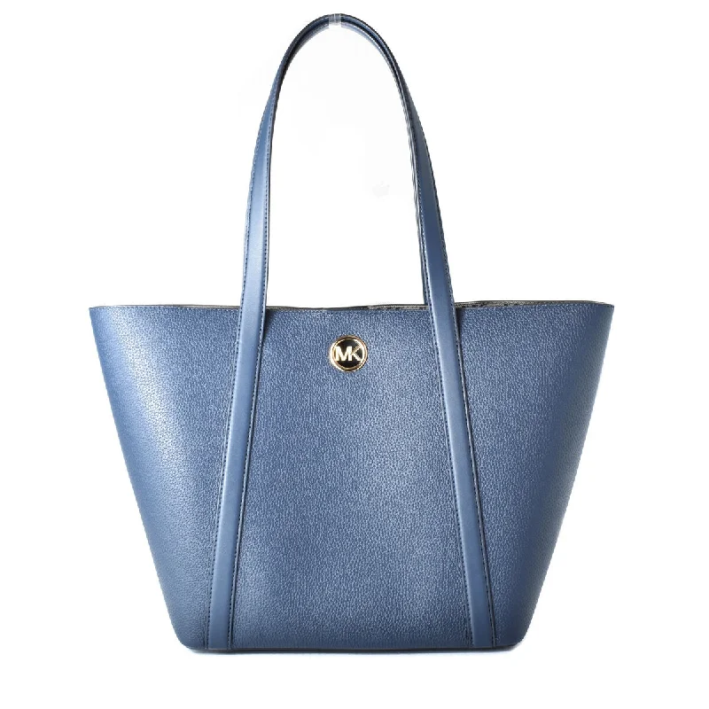 Michael Kors HADLEIGH Blue Leather Tote Bag