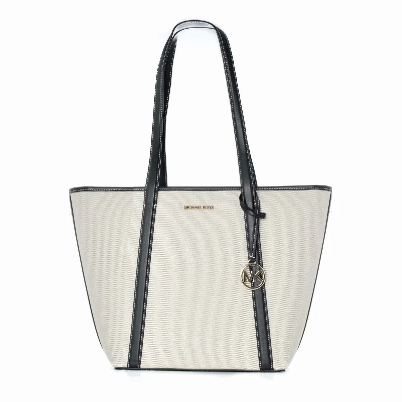 Michael Kors PRATT Tote Shoulder Bag Black White